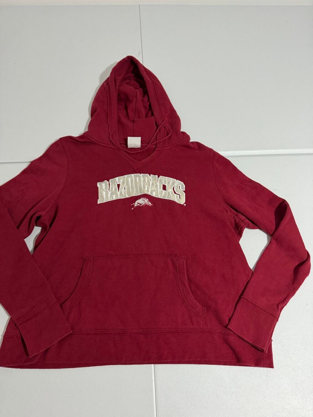 Arkansas Razorbacks Womens Hoodie 2XL Glitter Applique Knights Apparel Red SEC